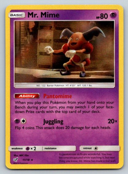 Mr. Mime 11/18 Detective Pikachu (Holo) (Exc Condition)
