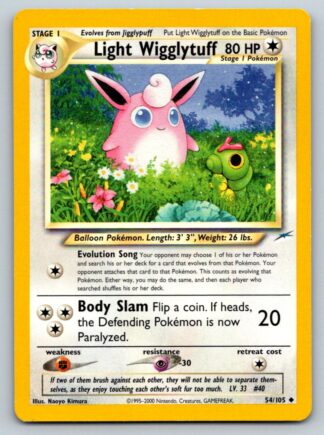 Light Wigglytuff 54/105 Neo Destiny (Uncommon) (Unlimited Lightly Played Condition)