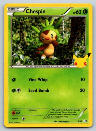 Chespin 6/25 McDonalds 25th Anniversary Promo (Holo) (LP Condition)