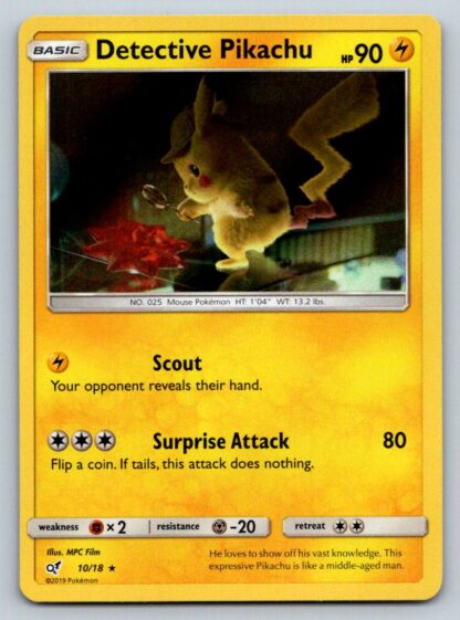 Detective Pikachu 10/18 Detective Pikachu (Holo) (Exc Condition)
