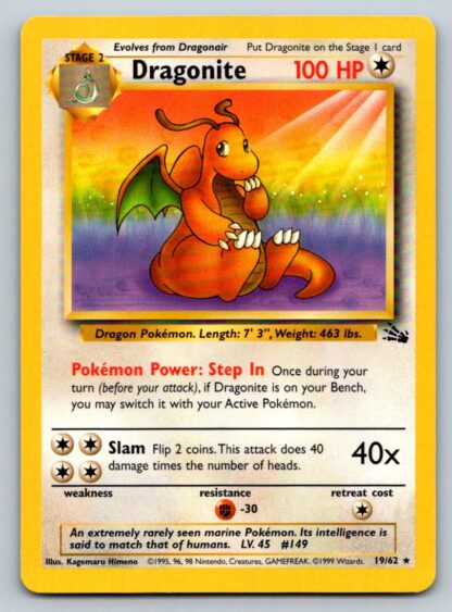 Dragonite 19/62 Fossil (Rare) (Unlimited Played Condition)