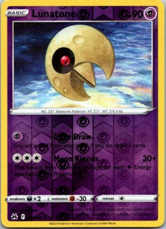 Lunatone 62/159 Crown Zenith (Reverse Holo) (NM-Excellent Condition)