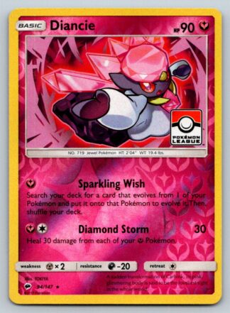 Diancie 94/147 Pokemon League Promo Burning Shadows (Reverse Holo) (LP Condition)