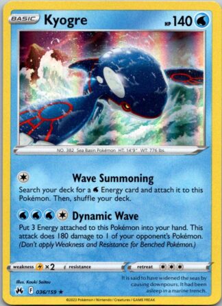 Kyogre 36/159 Crown Zenith (Holo) (NM-Excellent Condition)