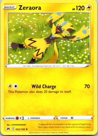 Zeraora 52/159 Crown Zenith (Rare) (NM-Excellent Condition)