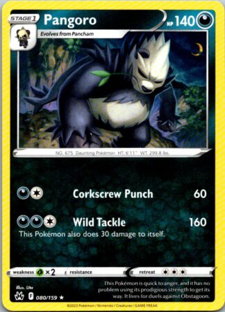 Pangoro 80/159 Crown Zenith (Rare) (NM-Excellent Condition)