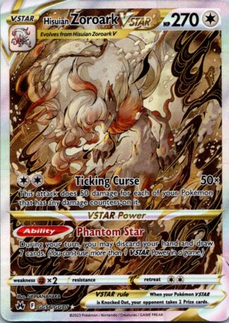 Hisuian Zoroark Vstar GG56/GG70 Crown Zenith (Ultra Rare) (NM-Excellent Condition)