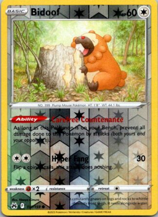 Bidoof 111/159 Crown Zenith (Reverse Holo) (NM-Excellent Condition)