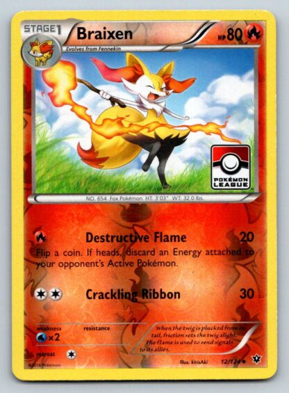 Braixen 12/124 Pokemon League Promo (Reverse Holo) (LP Condition)