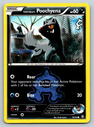 Team Aqua's Poochyena 16/34 Double Crisis (Played Condition) (Common)