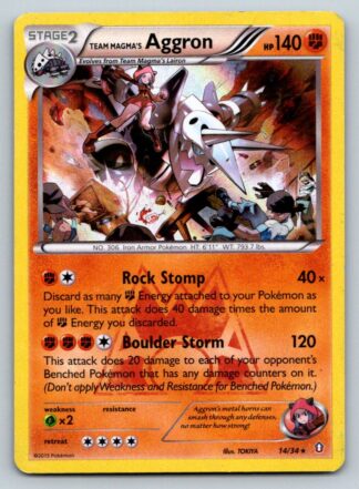 Team Magma's Aggron 14/34 Double Crisis (Holo) (P Condition)