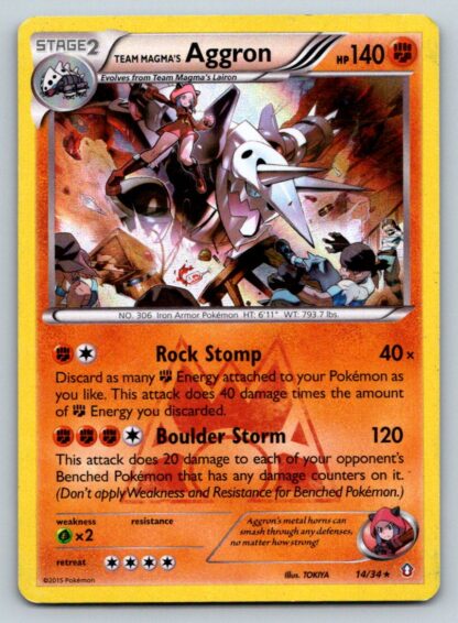 Team Magma's Aggron 14/34 Double Crisis (Holo) (P Condition)