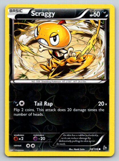 Scraggy 58/106 Flashfire (Reverse Holo) (LP Condition)