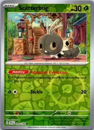 Scatterbug 8/198 Scarlet & Violet (Reverse Holo) (NM-Exc Condition)
