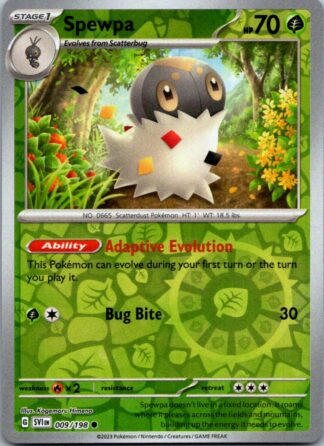 Spewpa 9/198 Scarlet & Violet (Reverse Holo) (NM-Exc Condition)