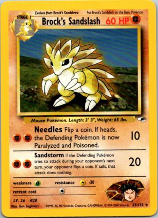 Brock's Sandslash 23/132 Gym Heroes (Rare) (Unlimited LP Condition)