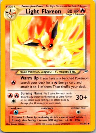 Light Flareon 46/105 Neo Destiny (Uncommon) (Unlimited Played Condition)