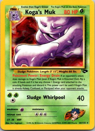 Koga's Muk 26/132 Gym Challenge (Rare) (Unlimited Excellent Condition)