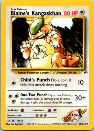Blaine's Kangaskhan 36/132 Gym Heroes (Uncommon) (Unlimited LP Condition)