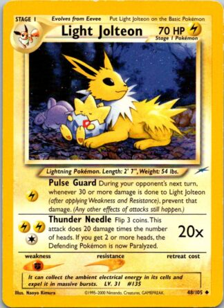 Light Jolteon 48/105 Neo Destiny (Uncommon) (Unlimited Played Condition)
