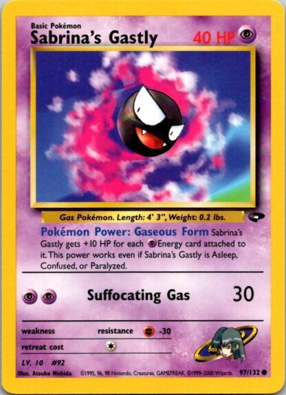 Sabrina's Gastly 97/132 Gym Challenge (Common) (Unlimited Played Condition)