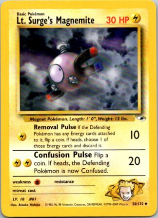 Lt. Surge's Magnemite 50/132 Gym Heroes (Uncommon) (Unlimited LP Condition)