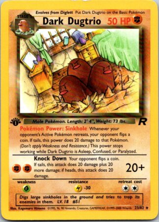 Dark Dugtrio 23/82 Team Rocket (Rare) (1st Edition Excellent Condition)