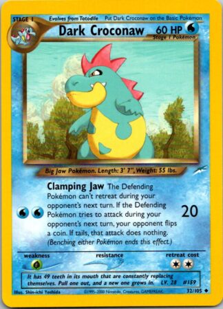 Dark Croconaw 32/105 Neo Destiny (Uncommon) (Unlimited Excellent Condition)