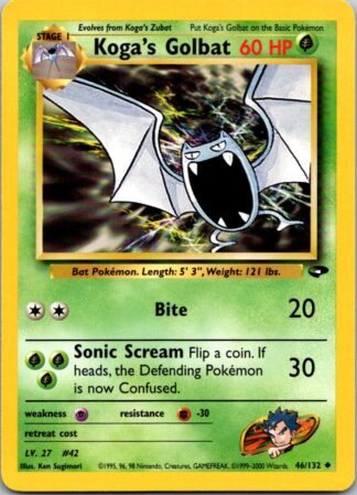 Koga's Golbat 46/132 Gym Challenge (Uncommon) (Unlimited Excellent Condition)