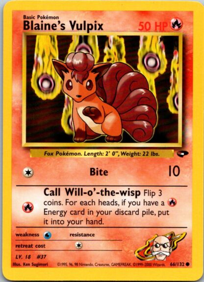 Blaine's Vulpix 66/132 Gym Challenge (Common) (Unlimited Played Condition)
