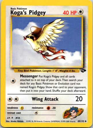 Koga's Pidgey 49/132 Gym Challenge (Uncommon) (Unlimited Excellent Condition)
