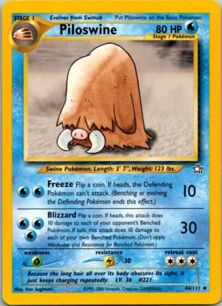 Piloswine 44/111 Neo Genesis (Uncommon) (Unlimited Excellent Condition)