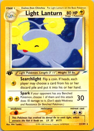 Light Lanturn 23/105 Neo Destiny (Rare) (1st Edition Excellent Condition)