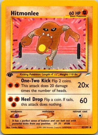 Hitmonlee 42/105 Neo Destiny (Uncommon) (1st Edition Excellent Condition)