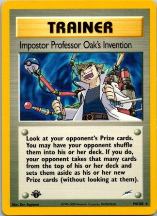 Imposter Professor Oak's Invention 94/105 Neo Destiny (Rare) (1st Edition Excellent Condition)