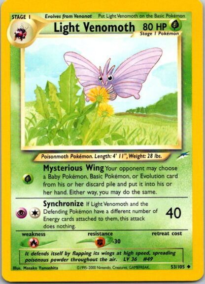 Light Venomoth 53/105 Neo Destiny (Uncommon) (Unlimited Played Condition)