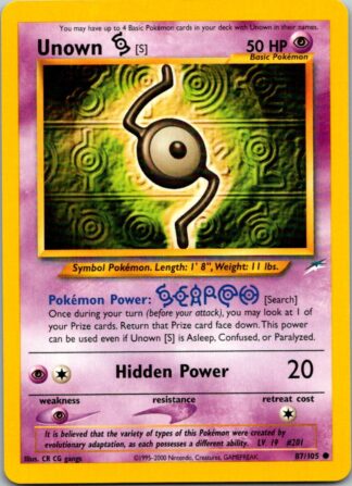 Unown S 87/105 Neo Destiny (Common) (Unlimited Played Condition)