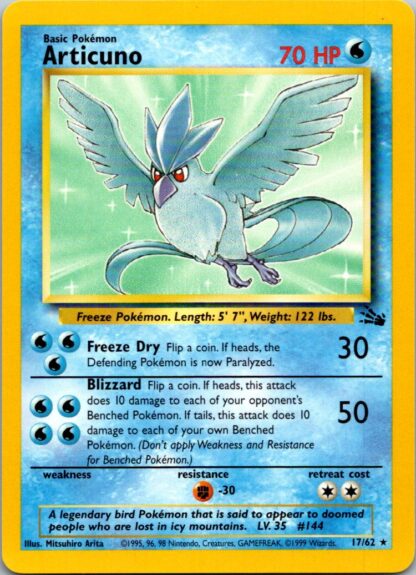 Articuno 17/62 Fossil (Rare) (Unlimited Played Condition)