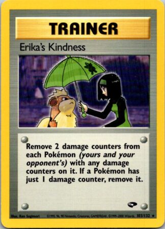 Erika's Kindness 103/132 Gym Challenge (Rare) (Unlimited LP Condition)