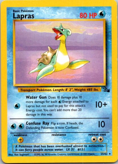 Lapras 25/62 Fossil (Rare) (Unlimited Played Condition)