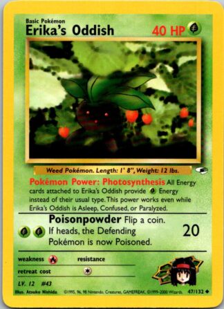 Erika's Oddish 47/132 Gym Heroes (Uncommon) (Unlimited LP Condition)