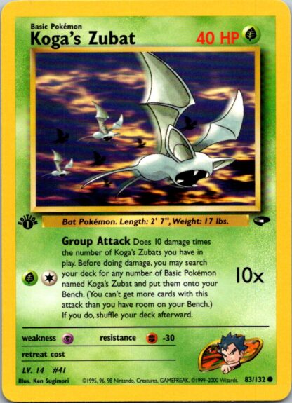 Koga's Zubat 83/132 Gym Challenge (Common) (1st Edition LP Condition)