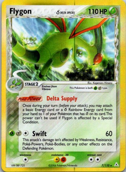 Flygon 7/110 EX Holon Phantoms (Holo) (LP Condition) *Print line*