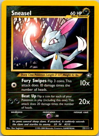 Sneasel 25/111 Neo Genesis (Rare) (Unlimited P Condition)