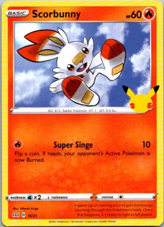 Scorbunny 16/25 McDonalds 25th Anniversary Promo (Non-Holo) (Exc Condition)