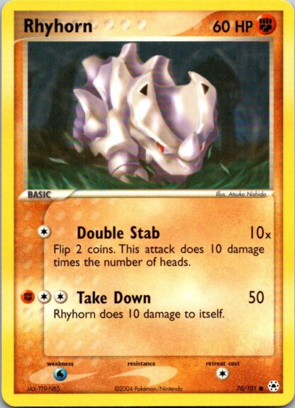 Rhyhorn 70/101 Ex Hidden Legends (Common) (Exc Condition)
