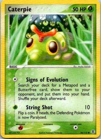 Caterpie 56/112 Fire Red Leaf Green (Reverse Holo) (Excellent Condition)