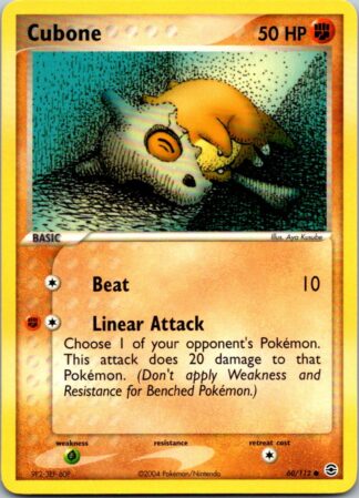 Cubone 60/112 Fire Red Leaf Green (Common) (Excellent Condition)