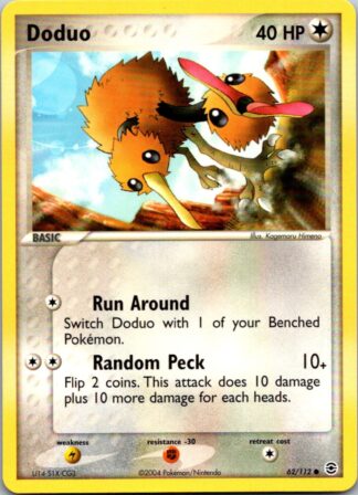 Doduo 62/112 Fire Red Leaf Green (Common) (Excellent Condition)