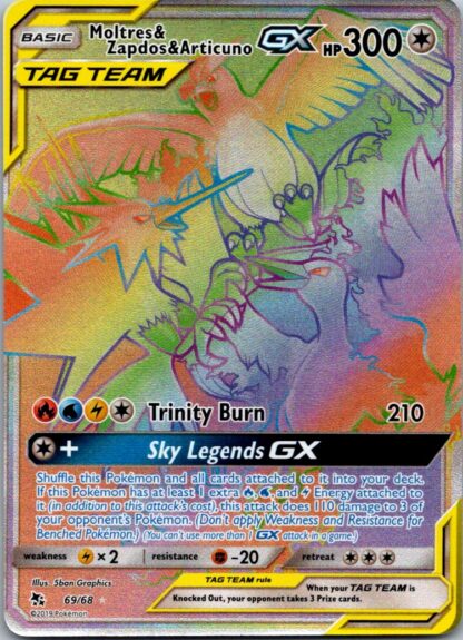Moltres & Zapdos & Articuno 69/68 Hidden Fates (Ultra Rare) (Exc Condition)